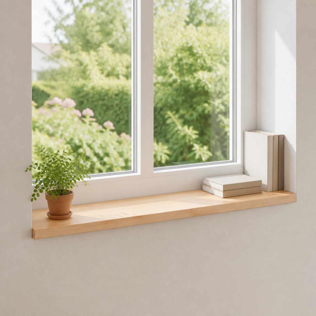 Window Sills 2 pcs Natural 80 x 15 x 2 cm Solid Beech Wood