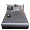 Satin Silk Fitted Bed Sheet Solid Color Elastic Washable Bedspread Ice Cool Summer Mattress Cover Home Bedroom Decor