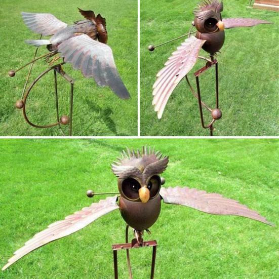 Яркая кинетическая ветровая вертушка, садовая скульптура, металлическое крыло орла, хлопающая скульптура, уличный декор