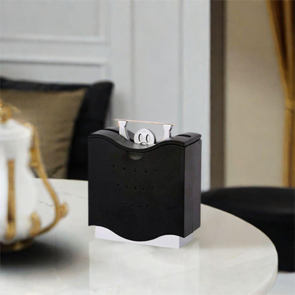 Semi-automatic Hercules Toothpicks Dispenser Black Toothpick Box Toothpick Holder Dining Table