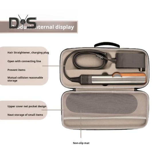 Hair Straightener Storage Bag with Mesh Pocket Large Capacity Shockproof Impact Resistant Anti-Scratch Hard Travel Case with Zipper for Airstrait HT01