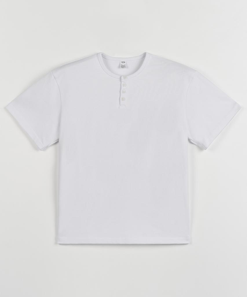 КОФЕ [2 шт.] Узкая укороченная футболка-henley с полукруглым вырезом (Тип Б)