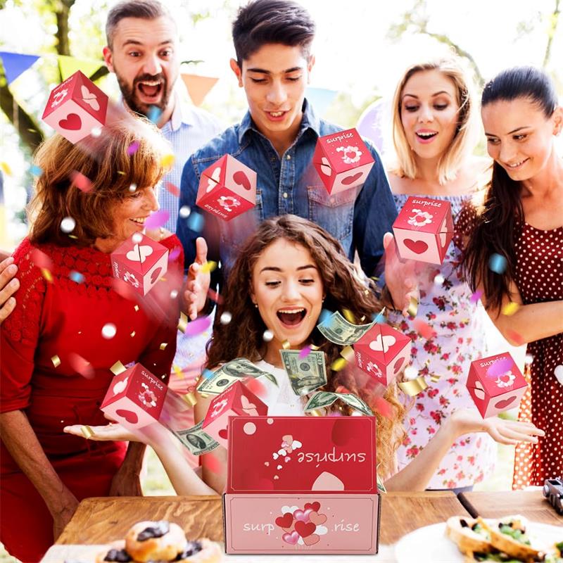 Surprise Gift Box Explosion Gift Box for Money, Funny Money Box for Cash Gift, Folding Bouncing Gift Box for Birthday Anniversary Valentine Proposal