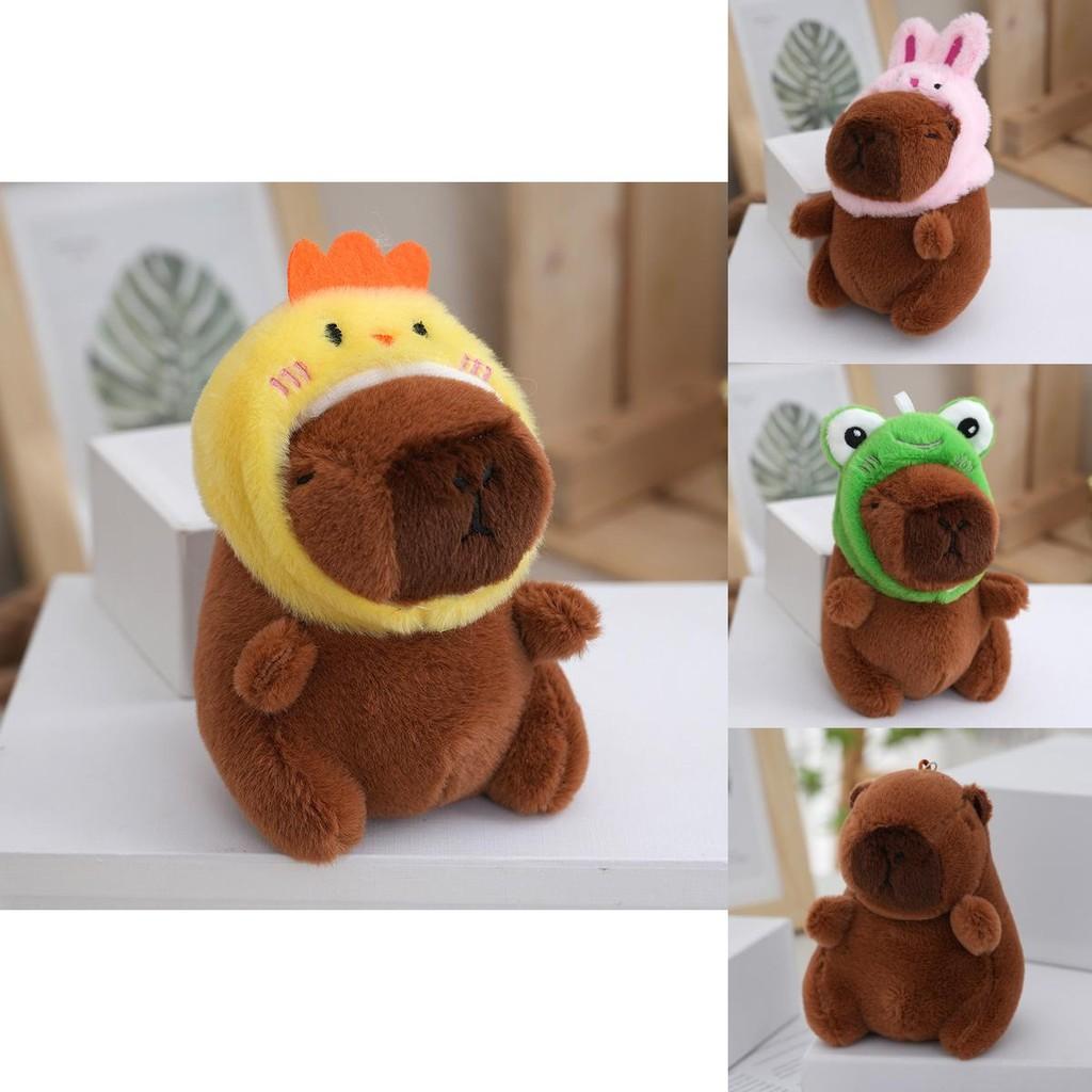 Очаровательный плюшевый брелок в виде капибары, милая мультяшная кукла с премиальным наполнителем из ПП-хлопка для аксессуаров