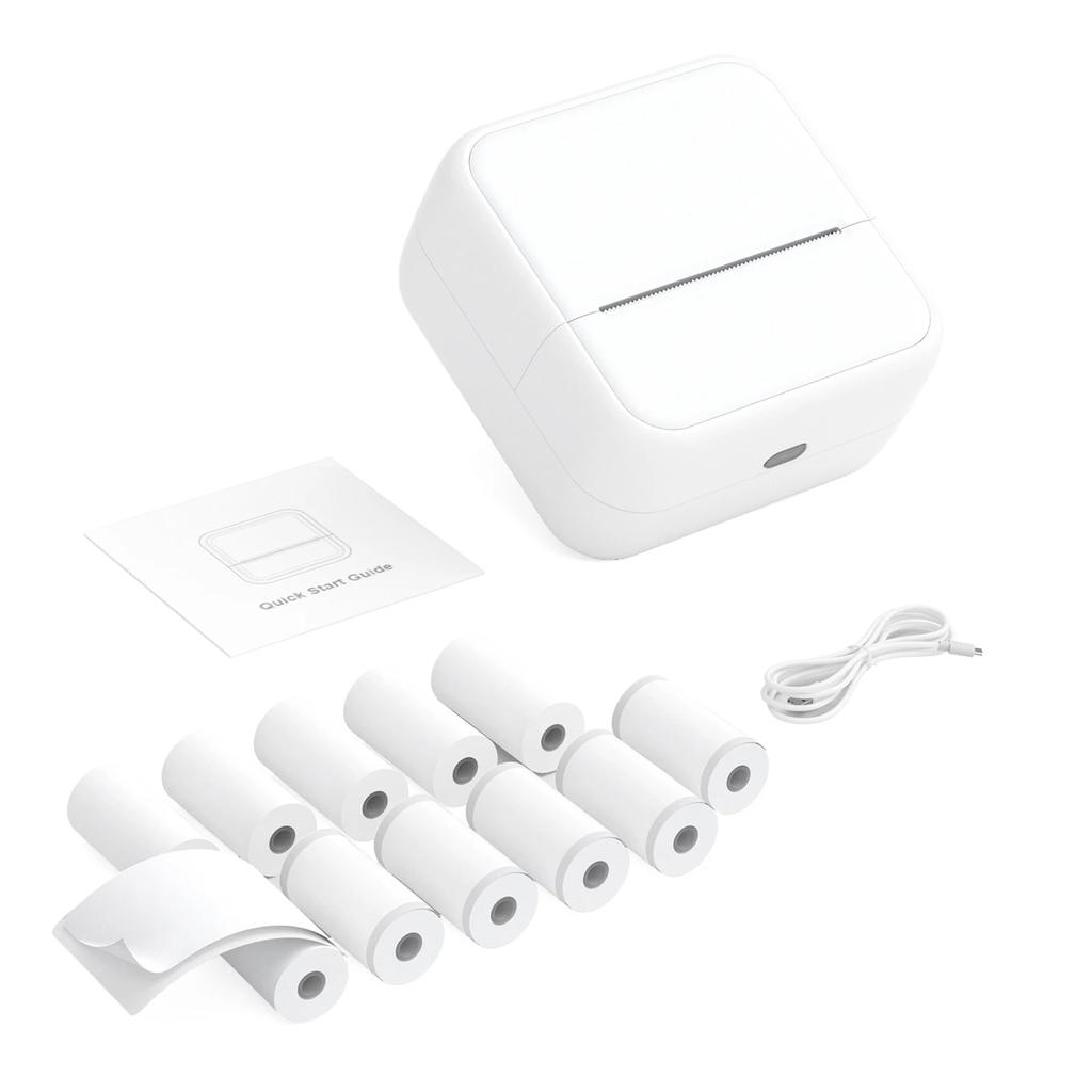 57мм Термопринтер для этикеток 2-дюймовый Карманный принтер BT Беспроводное подключение Совместим с для Android для IOS Поддержка приложений Чековый Labe