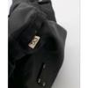 PRADA Drawstring Pouch Triangle Logo Nylon Bag Black Black