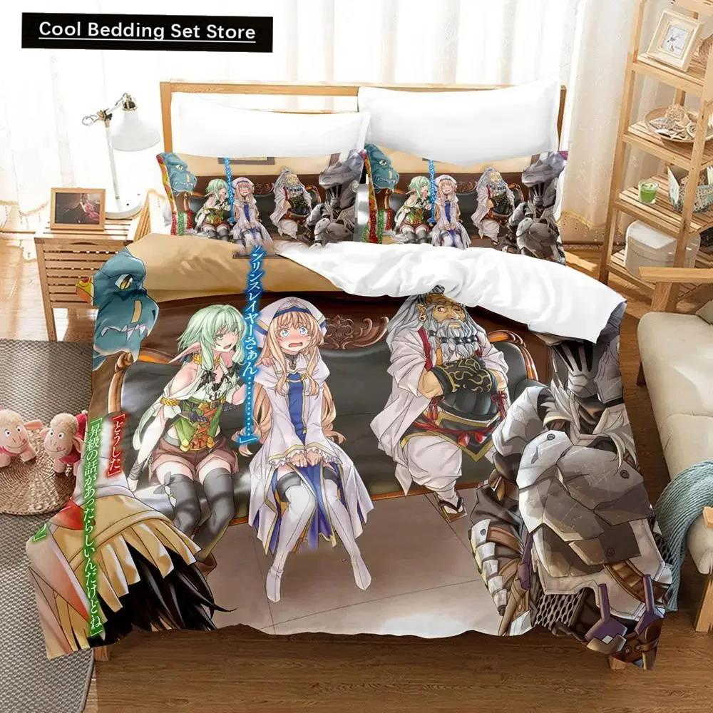 Comforter 3D Anime Goblin Slayer Bedding Set Bed Set Comforter King Queen Size Boys Adult Bedding Set