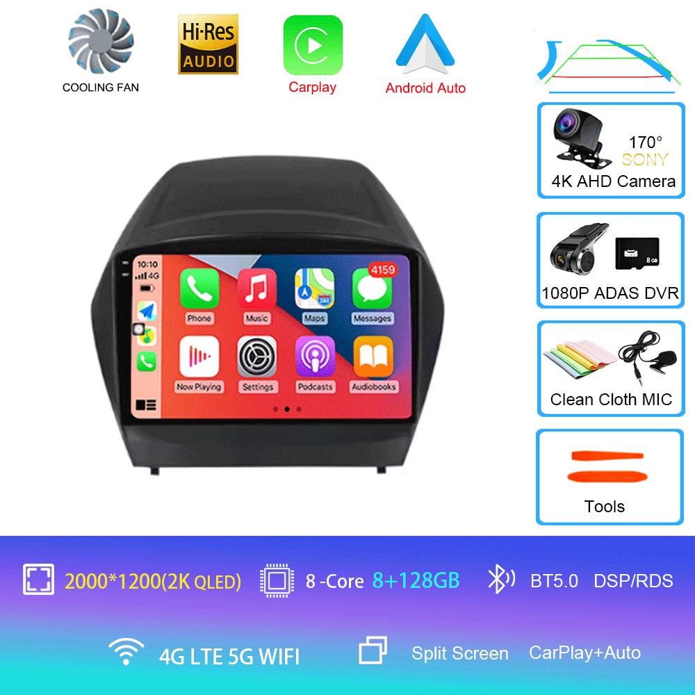 Для HYUNDAI TUCSON IX35 2012 2013 2014 2015 8Core 4G WIFI Android 14 Автомобильный мультимедийный стерео DVD-плеер Навигация GPS Радио