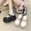 School of Foreign Trade Style Small Leather Shoes 2025 Spring and Summer New Jk Platform Heightening Single Shoes Retro One-button Mary Jane Shoes