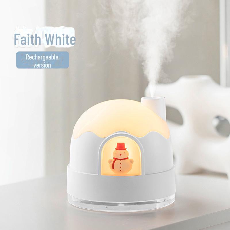 Портативный USB увлажнитель воздуха в виде снежного домика и ночник - Милый мини настольный распылитель воздуха