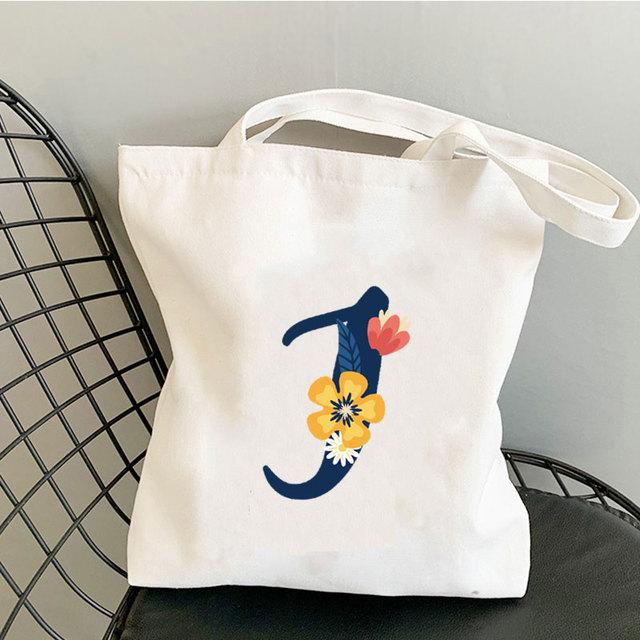 Алфавит Цветочный дизайн Литературные книги Сумка Многоразовая сумка для покупок Женские парусиновые сумки на ремне Модные женские сумки Повседневные сумки