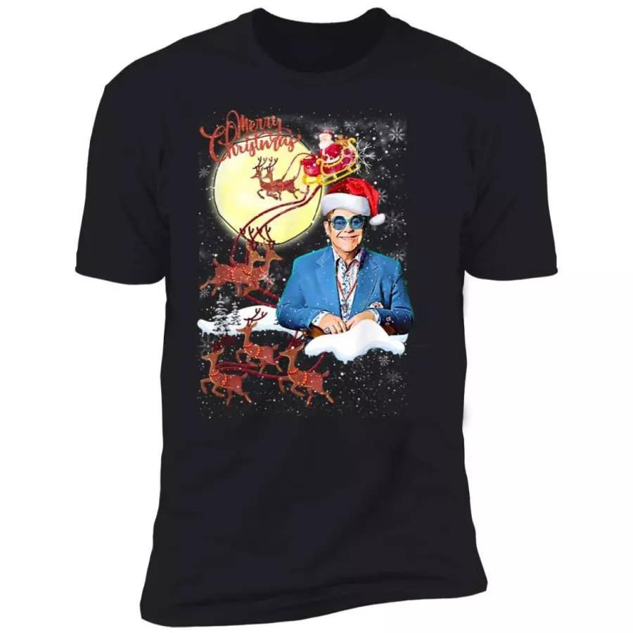 Funny Elton John Love Rocketman Play Piano Christmas T-Shirt MM999.webp Unisex T-Shirt