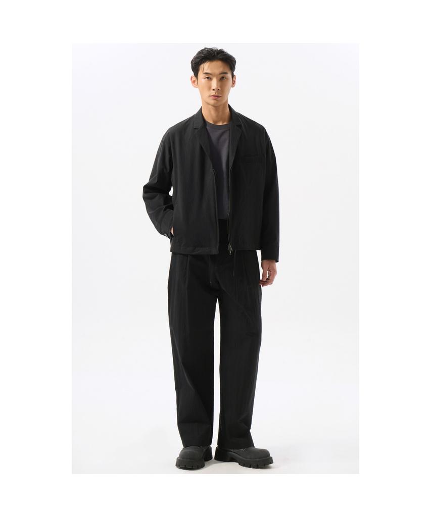 Customellow Black Zip Lapel Jacket Cwjam25441Bkx
