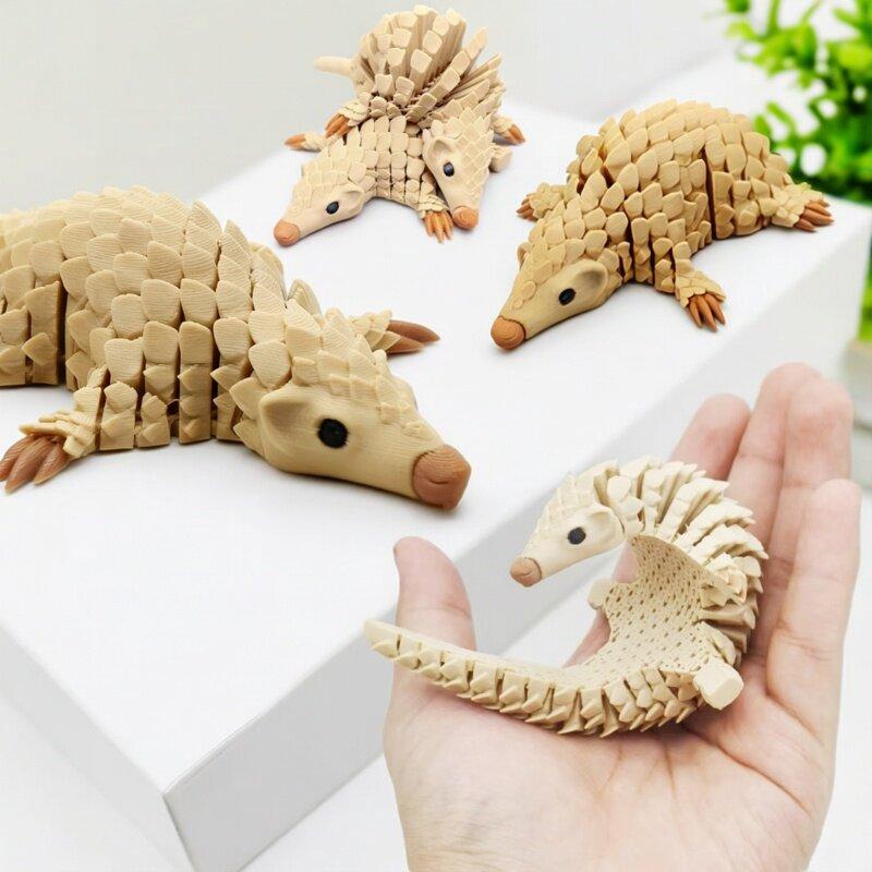3D-печатная модель панголина для снятия стресса, подвижная игрушка-животное на шарнирах, настольное украшение, забавный подарок для взрослых и детей