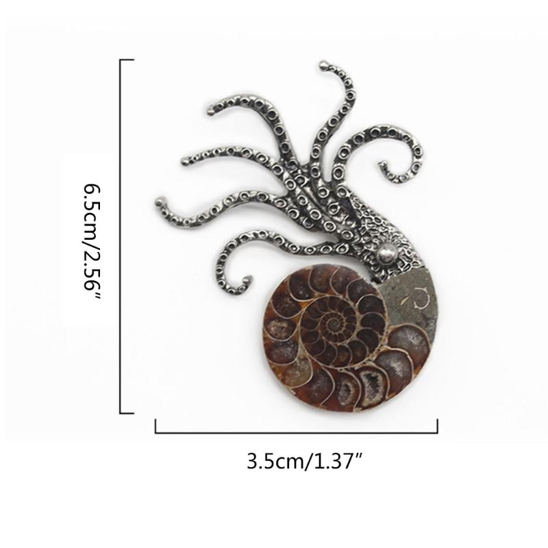 Colorful Seashells Octopus Brooch Pins Exaggerated Design Corsage Pin Metal Brooches for Women Clothing Bags Decorations