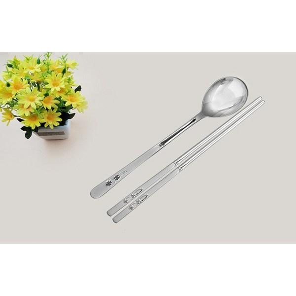 Kitchen Art Clover Sanding, набор столовых приборов на 10 человек, ложка 10 шт. + палочки для еды 10 шт., популярная корейская посуда