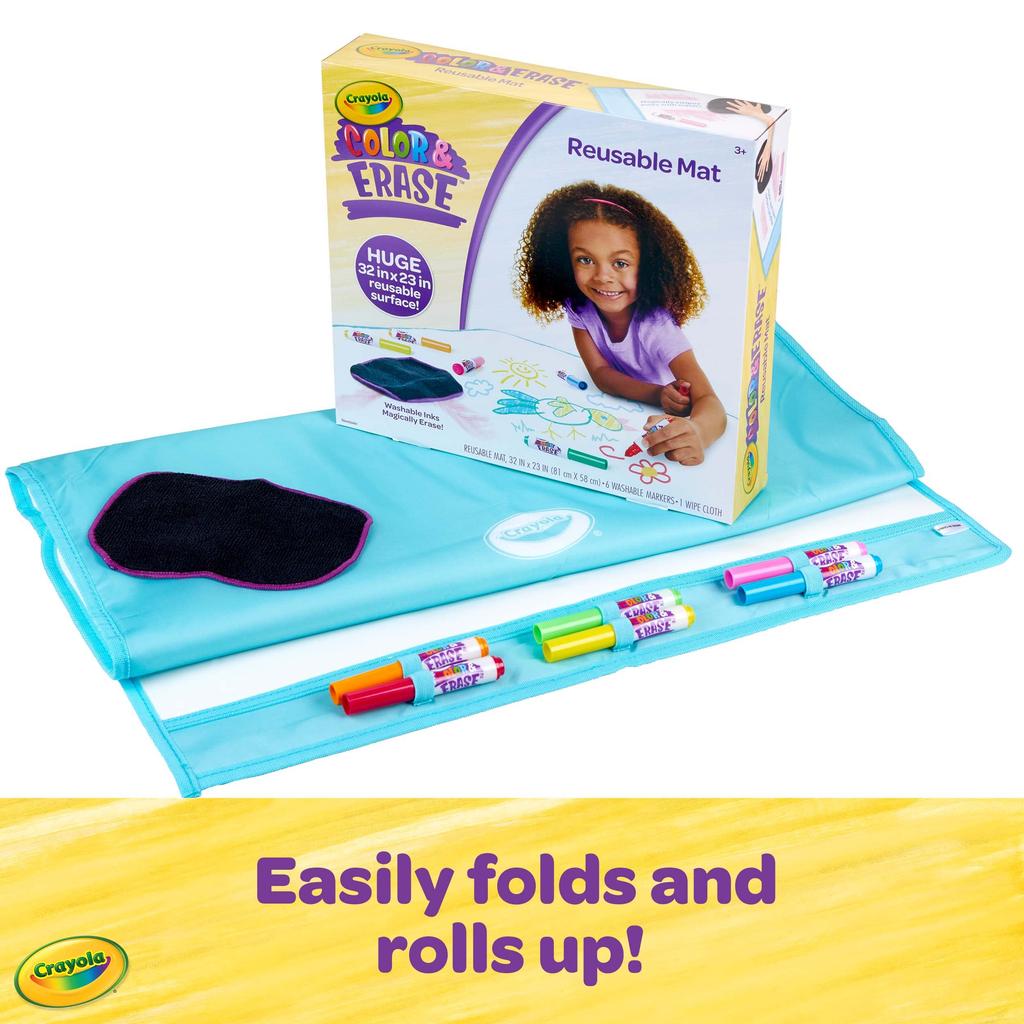 Crayola You can draw и коврик для рисования 61 см x 90 см Маркер с 6 цветами 811150 Оригинальный продукт стирается!