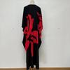 Women's Plus Size Cover-ups Printed Bat Sleeve Long Gown Loose Plus Size Holiday Beach Dress Bikini Outer Shirt