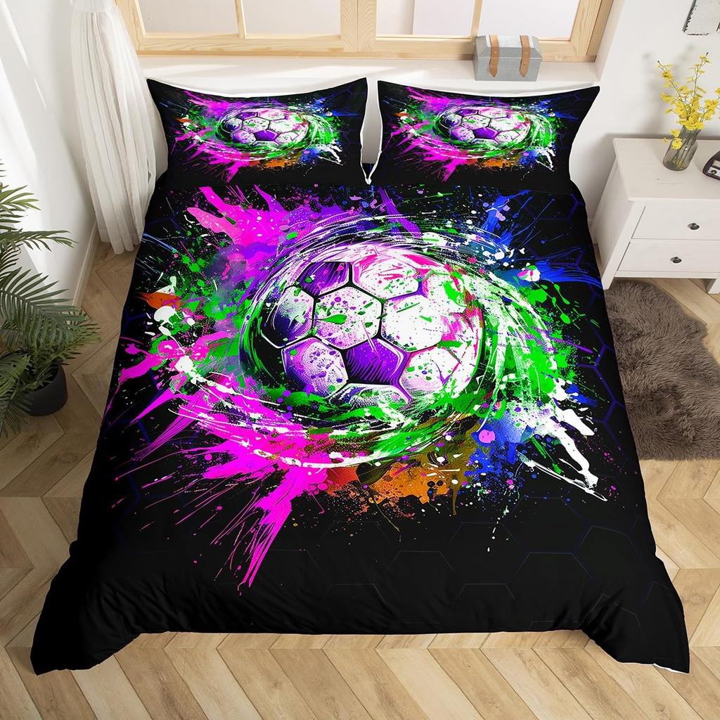 Пододеяльник для хоккейного стадиона, Постельный комплект для хоккея с шайбой, Чехол для одеяла с граффити хоккеиста, Зимнее мероприятие по командным видам спорта, Чехол для одеяла