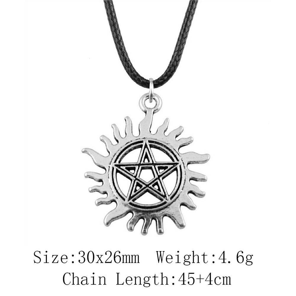Birthday Gifts Choker Sun Moon Pentagram Necklace Leather Chain 45cm Art Supplies Neck Pendants