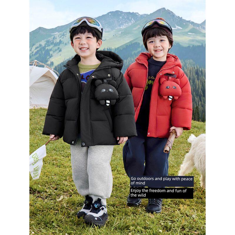 Right European Style Boys' Outdoor Cute Cartoon Cotton Jacket Waterproof Anti-Static Children's Clothing Baby Winter Clothing New Style