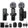 New Pin BILIWAL Pin Microphone Wireless Compatible with iPhone iPad Android Instant Connection Sound Image Sync Equipped with 5X LED Indicator Light