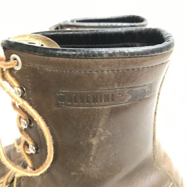 WOLVERINE Кожаные Рабочие Ботинки на Шнуровке Винтажные Размер 12D 29.5-30.0 Коричневые 1000 Миль(ИСПОЛЬЗОВАЛ)