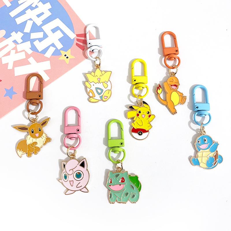 Креативный брелок для ключей Pokemon: Милый брелок-подвеска и язычок для молнии с персонажем мультфильма Пикачу