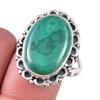 Natural Malachite Gemstone 925 Solid Sterling Silver Jewelry Ring Size 10 U8q88