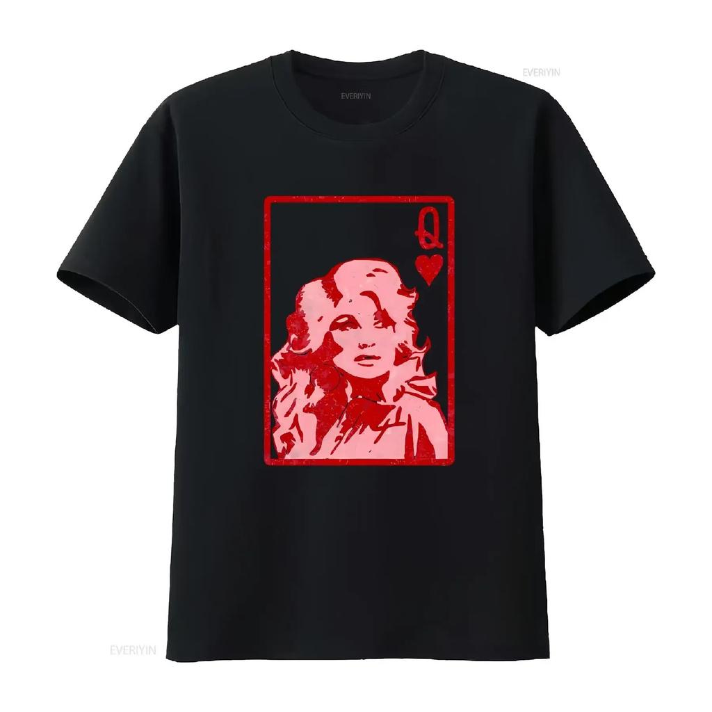 Dolly T Shirt Doly Queen Fan of Hearts Country Cowgirl Parton Funny Music vintage Washed Comfortable Stretched Slightly Stylish