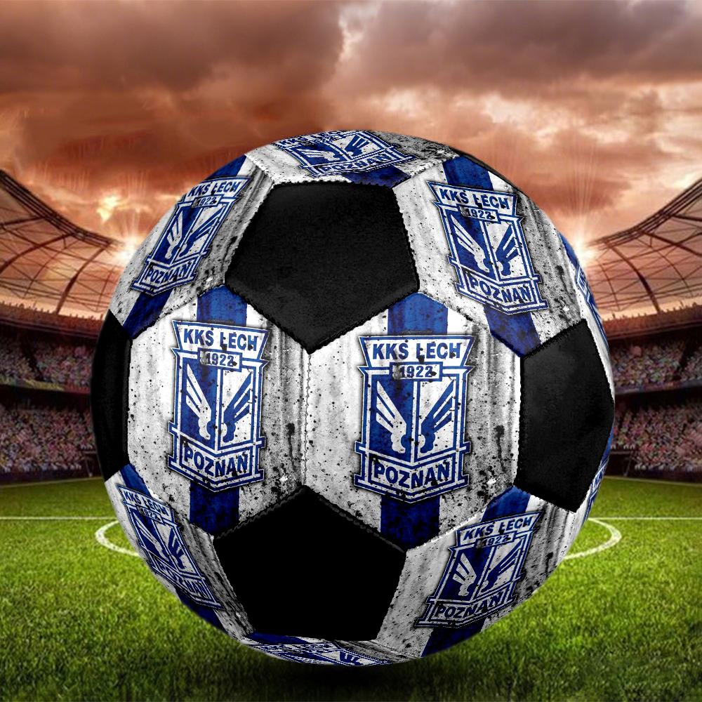 Kks Lech Poznan Indoor Soccer Ball Colorful Machine Stitched PVC Size 5 Team Training Competition Ready Durable High-Bounce Cool Sports Gift