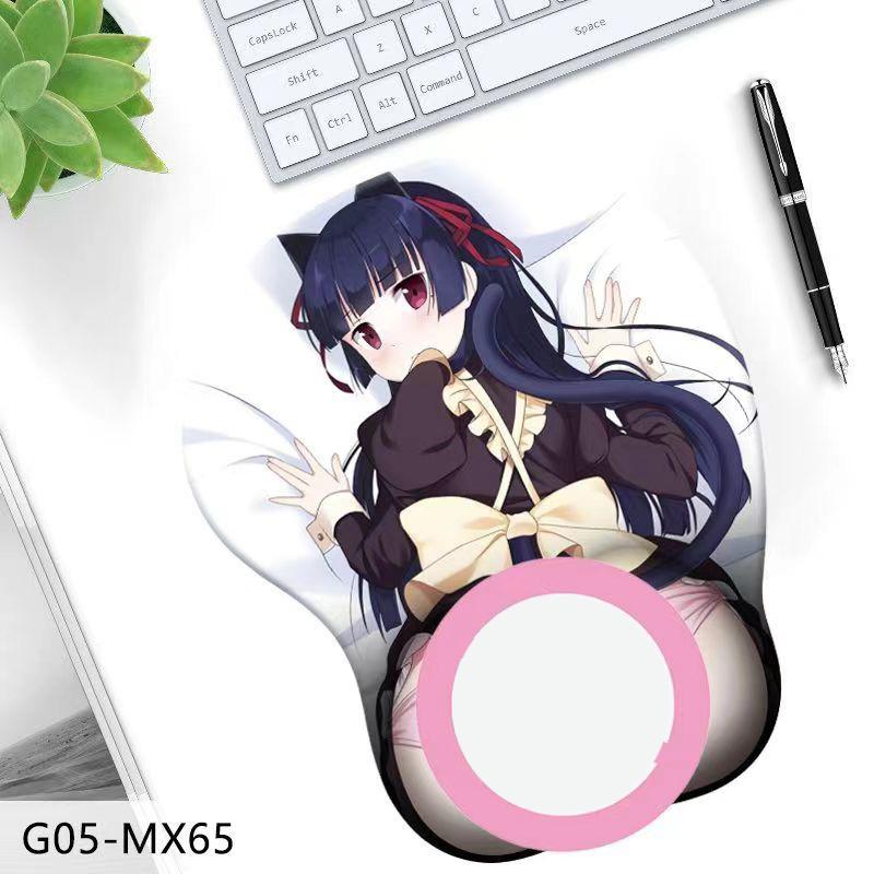 3D силиконовый коврик для мыши с анимационным персонажем, трехмерный коврик для мыши на запястье, ягодицы