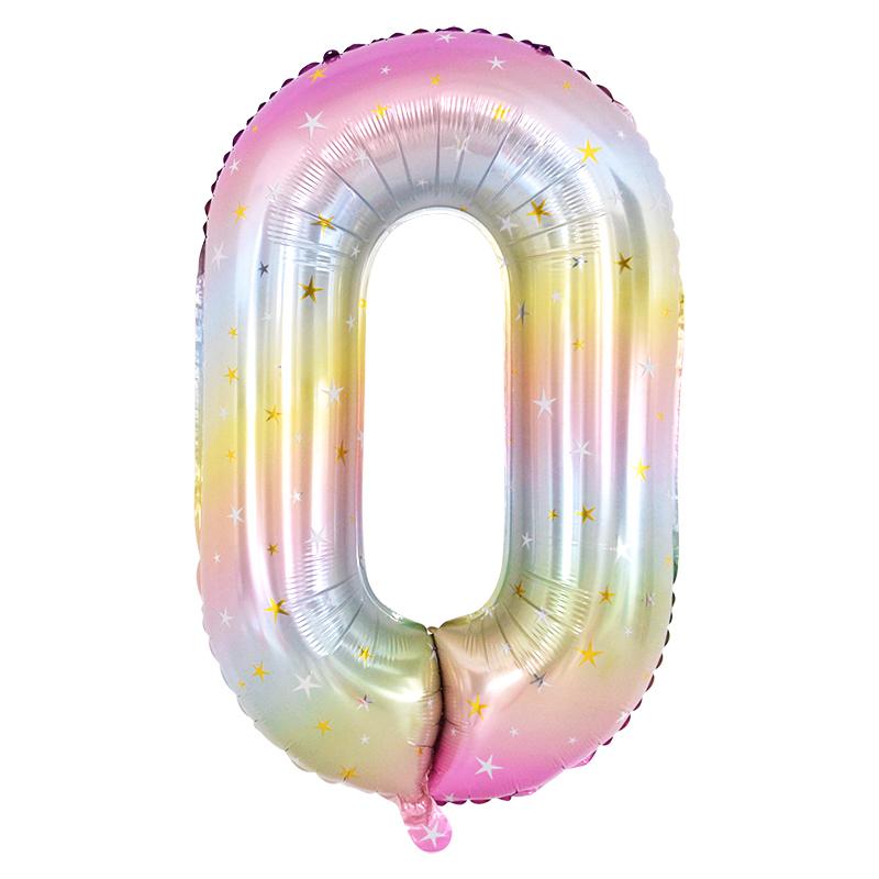 40-дюймовый радужный фольгированный воздушный шар с цифрами 0-9, тема единорога, день рождения, воздушный шар для детей, первый день рождения, украшение для детского душа