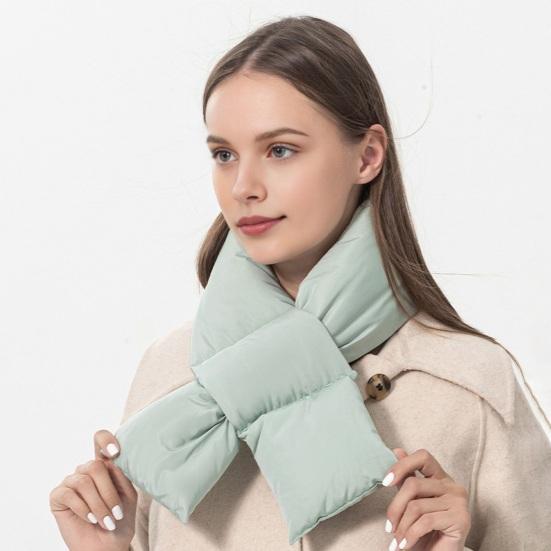 Пуховый шарф Легкий Теплый Зимний Дизайн Крест Однотонный Шарф Дожде- Снегозащитный