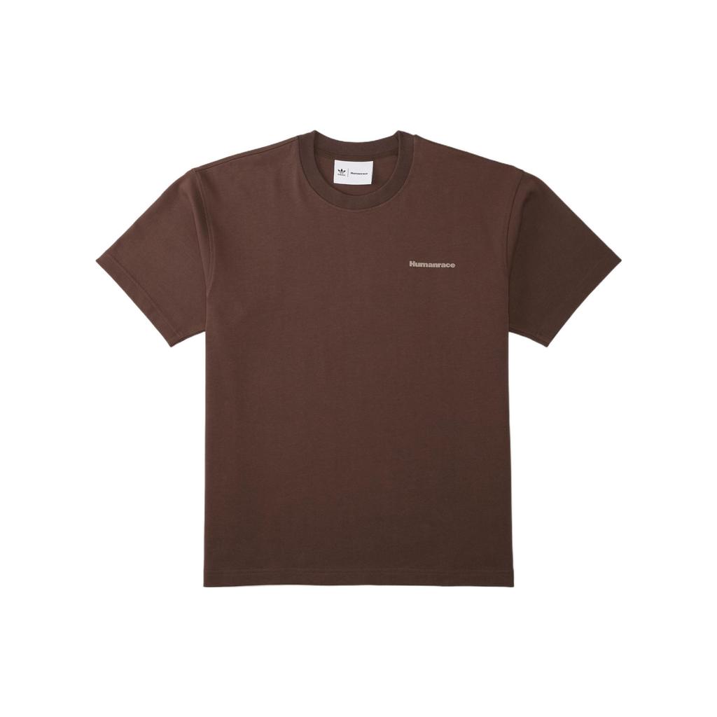 Adidas Originals Clover X Pharrell Williams Solid Color Crew Neck Sports Short Sleeve Tee Unisex Tops Brown HI2956