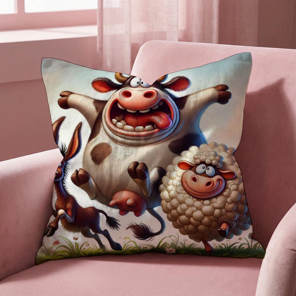 Смешная наволочка с ягненком, универсальная наволочка для дома и автомобиля - Двусторонняя, мягкая и прочная для повседневного использования