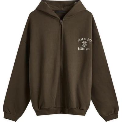 Fear of God Мужская флисовая толстовка с капюшоном на молнии Essentials, коричневая, 192HO246245F