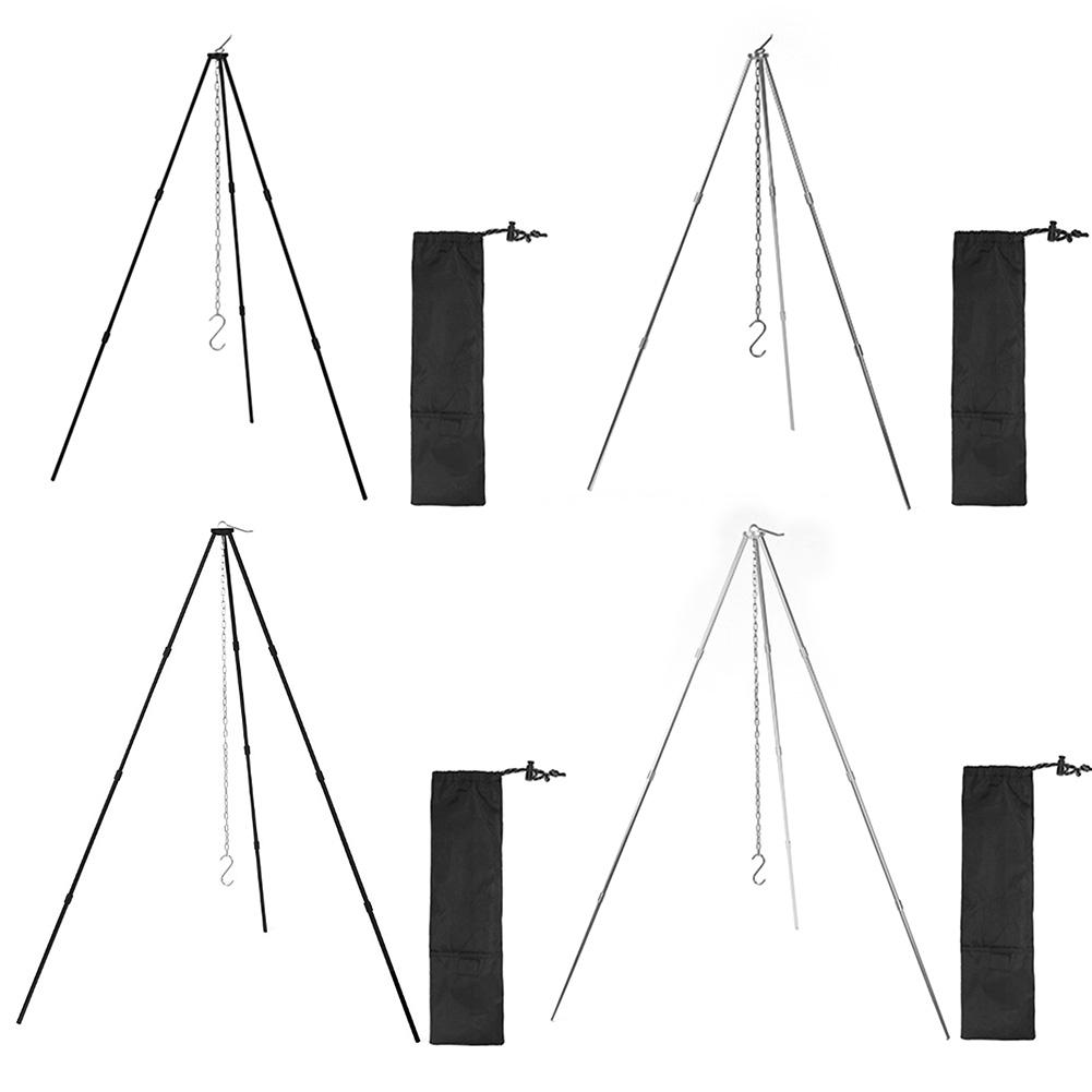 Camping Bonfire Tripod Portable Triangle Support Aluminum Alloy Detachable Stand Stainless Steel Chain Picnic Cooking Equipment
