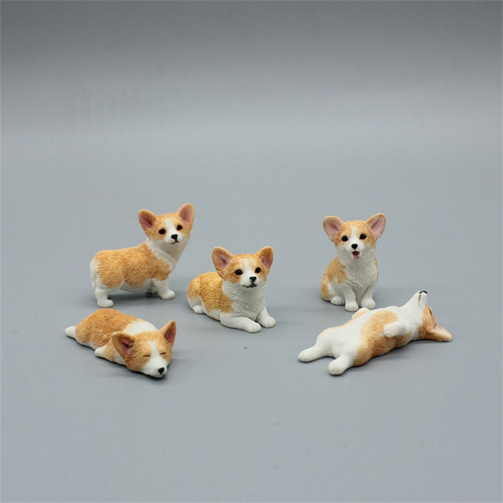 Children's Gift Mini Animal Dog Doll Simulation Dog Car Ornament Corgi Model Miniature Figurines