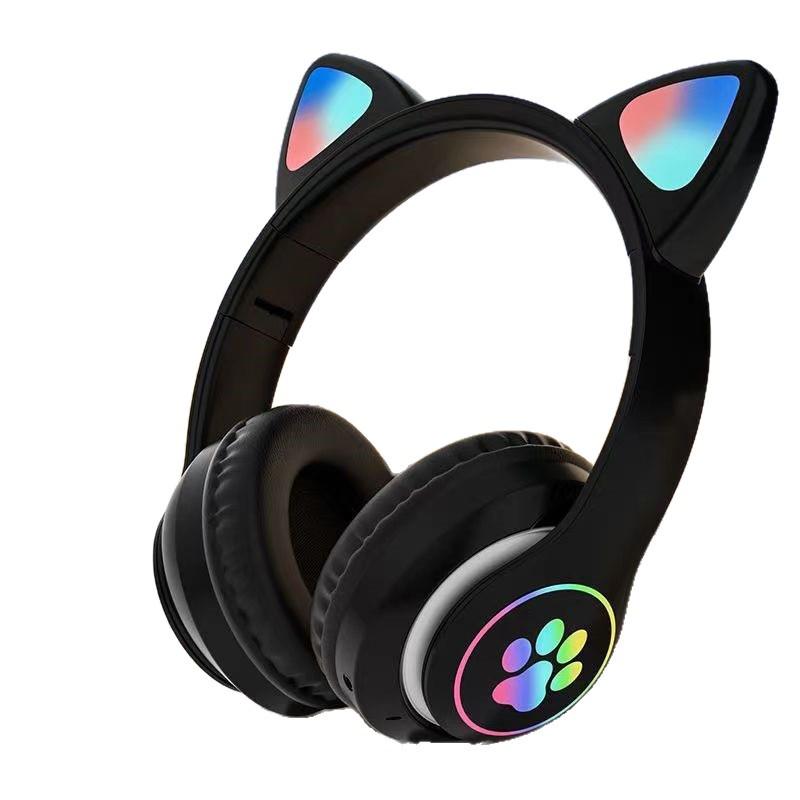 Светящиеся Bluetooth-наушники с кошачьими ушками - Беспроводные накладные с ультрадолгим временем работы от аккумулятора