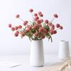 Home Decoration Faux Ball Chrysanthemum Floral Arrangement Artificial Flowers 5 Heads Dandelion