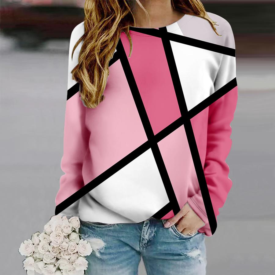 Зимний новый дизайн, пуловер с принтом, пуловер в стиле ретро, осенний женский повседневный свитер с длинными рукавами, футболка с круглым вырезом, женские свободные топы