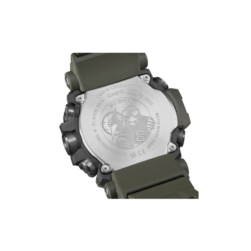 Casio Водонепроницаемость 200 метров Кварцевые резиновый пластиковый ремешок мужские часы черный циферблат GW-9500-3JF