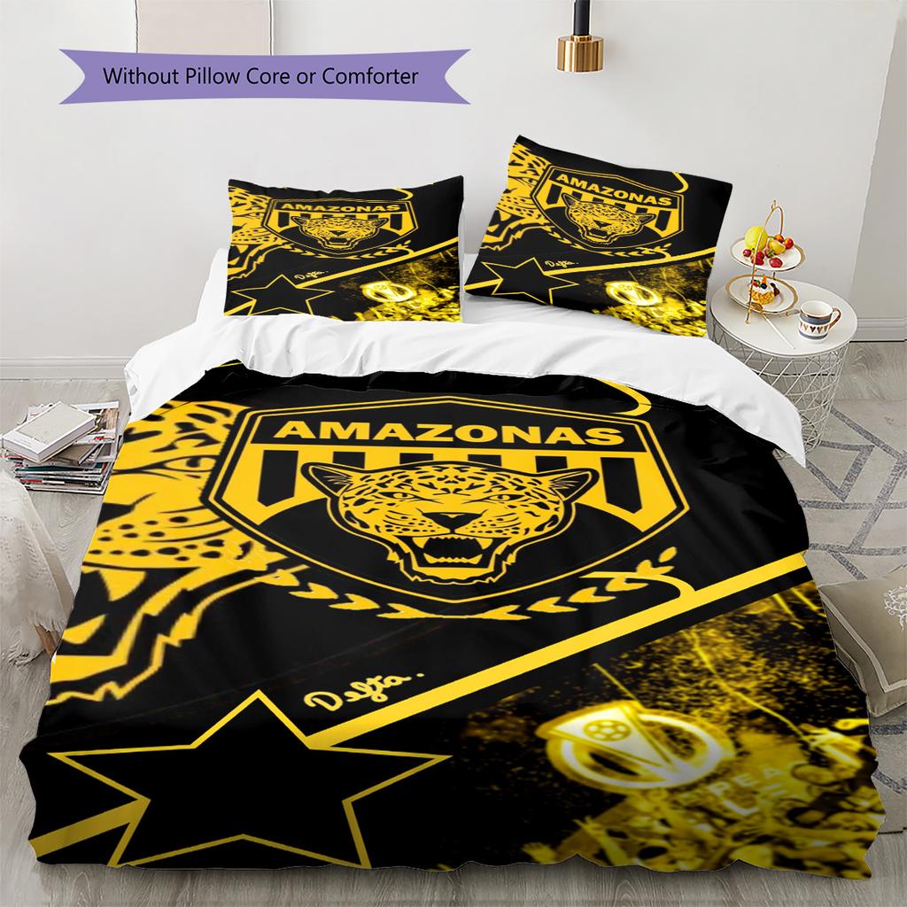 Amazonas FC Logo Pattern Bedding Set Quilt Cover Pillowcase Home Decor Gift (1 * duvet cover + 2 * pillowcase, without core)