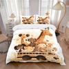 3pcs Cute Little Animals Bedding Set - 1 Soft Quilt Cover + 2 Pillowcases, Machine Washable - Suitable for All Seasons M045