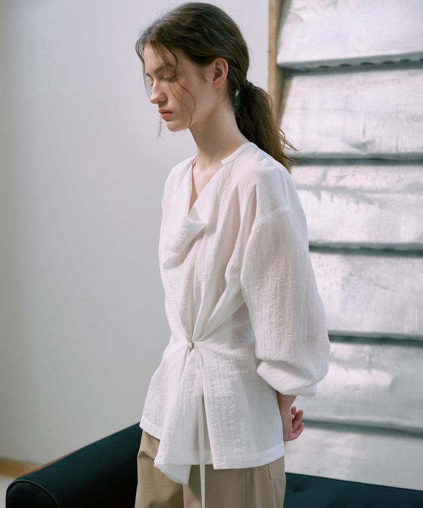 LAMEREI Drape Belted Shirt[Lmbfspsh318]-3Color