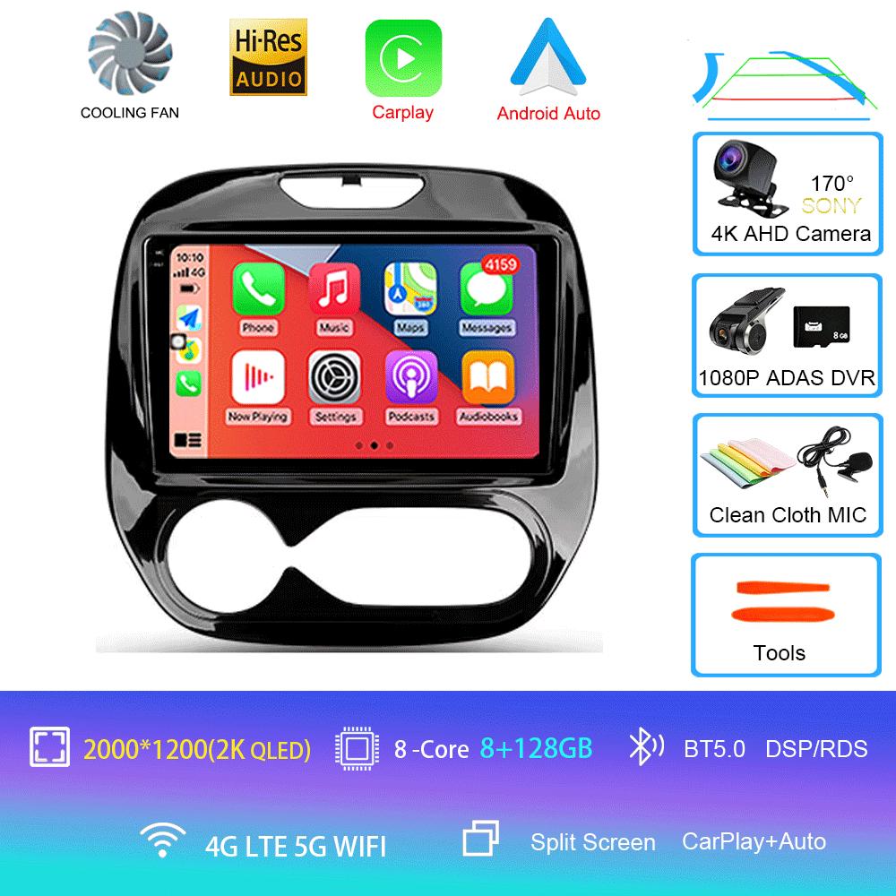 Автомобильное радио Android 14 Carplay для Renault Kaptur Captur 2016 - 2019 Навигация GPS Мультимедийный проигрыватель WiFi+4G Стерео видео Авто BT