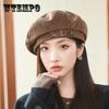Chic Vintage British-Inspired Beret Warm & Stylish for Fall/Winter | Versatile Octagonal Cap with Curved Brim for Women