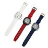 Men Multifunctional Quartz Watch Large Dial Silicone Strap Water Resistant Wristwatch Quartz Watch W