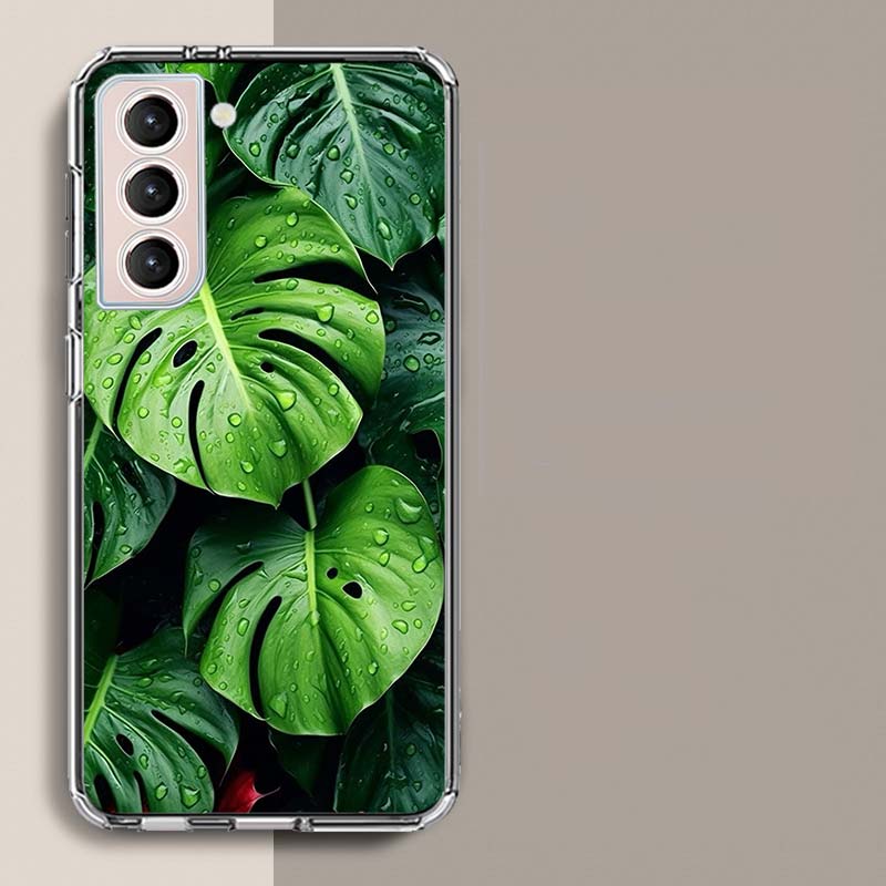 Ботанический фон Чехол для телефона Для Samsung Galaxy S25 Edge S24 S23 FE S21 S20 S10 Plus S22 S26 Ultra Чехол Прозрачные чехлы ТПУ Капа
